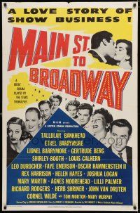 8x524 MAIN ST. TO BROADWAY 1sh '53 Tallulah Bankhead, Rex Harrison, Cornel Wilde & 7 more stars!