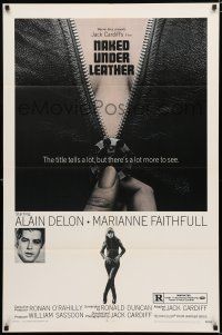8x582 NAKED UNDER LEATHER 1sh '70 Jack Cardiff directed, Alain Delon, sexy Marianne Faithfull!