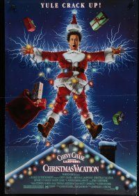 8x583 NATIONAL LAMPOON'S CHRISTMAS VACATION DS 1sh '89 Consani art of Chevy Chase, yule crack up!