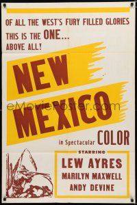 8x593 NEW MEXICO 1sh R50s Irving Reis directed, Lew Ayres, Marilyn Maxwell & Andy Devine