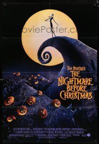8x602 NIGHTMARE BEFORE CHRISTMAS DS 1sh '93 Tim Burton, Disney, great Halloween horror image!