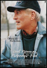 8x610 NOBODY'S FOOL advance DS 1sh '94 great close-up of worn to perfection Paul Newman!