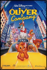 8x619 OLIVER & COMPANY DS 1sh R96 great art of Walt Disney cats & dogs in New York City!