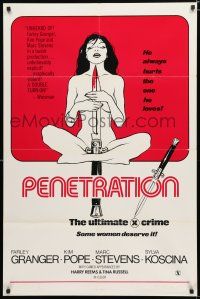 8x647 PENETRATION 1sh '74 Farley Granger is the sex maniac who kills only beautiful women!