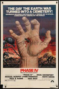 8x653 PHASE IV 1sh '74 great art of ant crawling out of hand by Gil Cohen, directed by Saul Bass!