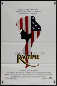 8x692 RAGTIME 1sh '81 James Cagney, Pat O'Brien, cool patriotic American flag art!