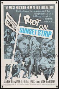 8x711 RIOT ON SUNSET STRIP 1sh '67 hippies with too-tight capris, crazy pot-partygoers!