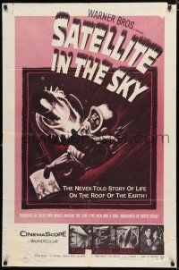 8x734 SATELLITE IN THE SKY 1sh '56 English, the never-told story of life on the roof of the Earth!