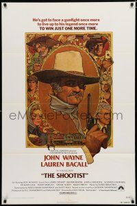 8x764 SHOOTIST 1sh '76 best Richard Amsel artwork of cowboy John Wayne & cast!