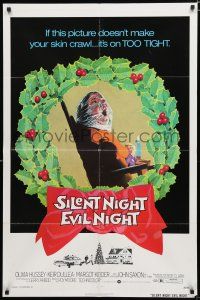 8x769 SILENT NIGHT EVIL NIGHT 1sh '75 this gruesome image will surely make your skin crawl!