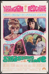 8x779 SMASHING TIME 1sh '68 Rita Tushingham, Lynn Redgrave, two sexy girls go stark mod!