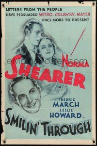 8x780 SMILIN' THROUGH 1sh R41 Norma Shearer, Fredric March, Leslie Howard!