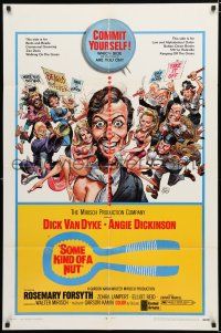8x787 SOME KIND OF A NUT 1sh '69 zany Jack Davis art of half-bearded Dick Van Dyke!