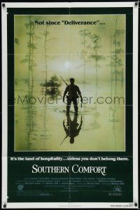 8x795 SOUTHERN COMFORT 1sh '81 Walter Hill, Keith Carradine, cool image of hunter in swamp!