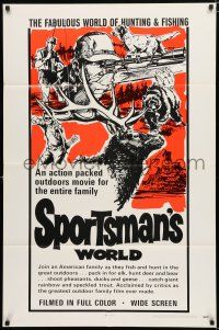 8x801 SPORTSMAN'S WORLD 1sh '69 William Bryant, fabulous world of hunting & fishing!