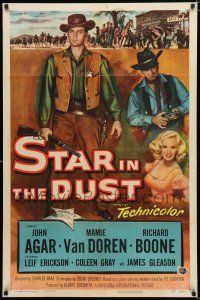 8x810 STAR IN THE DUST 1sh '56 John Agar, Van Doren, a story of the most desperate gamble!