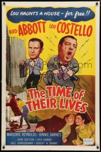 8x880 TIME OF THEIR LIVES 1sh R51 Bud Abbott & Lou Costello, Marjorie Reynolds, Binnie Barnes!