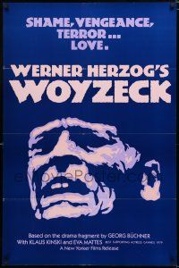 8x981 WOYZECK 1sh '79 Werner Herzog, close up art of crazed Klaus Kinski!