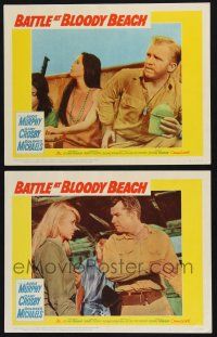 8y958 BATTLE AT BLOODY BEACH 2 LCs '61 Audie Murphy blazing and blasting the Pacific wide open!