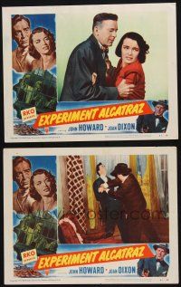 8y967 EXPERIMENT ALCATRAZ 2 LCs '51 Robert Shayne holding unhappy Joan Dixon & in a fight!
