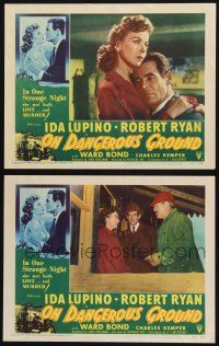 8y986 ON DANGEROUS GROUND 2 LCs '51 Nicholas Ray, Robert Ryan, Ida Lupino, Ward Bond!