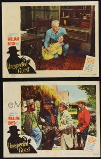 8y996 UNEXPECTED GUEST 2 LCs '47 cool images of western cowboy William Boyd as Hopalong Cassidy!