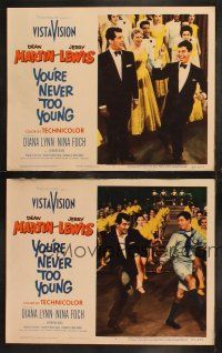 8y999 YOU'RE NEVER TOO YOUNG 2 LCs '55 great images of suave Dean Martin & wacky Jerry Lewis!