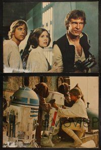 8y885 STAR WARS 4 color 10.25x14 stills '77 George Lucas sci-fi, Darth Vader, Luke, Han, Leia!
