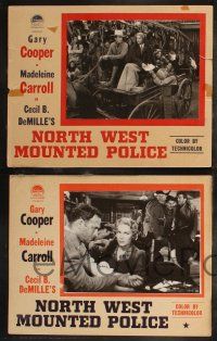 8y872 NORTH WEST MOUNTED POLICE 4 English LCs '40 Cecil B. DeMille, Gary Cooper, Madeleine Carroll