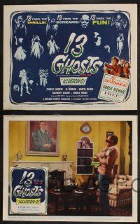 8y037 13 GHOSTS 8 LCs '60 William Castle haunted house horror in Illusion-O!
