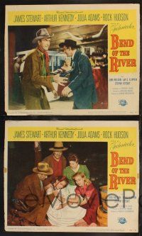 8y842 BEND OF THE RIVER 4 LCs '52 Jimmy Stewart, Arthur Kennedy, directed by Anthony Mann
