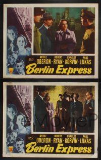 8y843 BERLIN EXPRESS 4 LCs '48 Merle Oberon & Robert Ryan, directed by Jacques Tourneur!