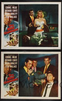 8y694 BIG COMBO 7 LCs '55 Cornel Wilde, Jean Wallace, Richard Conte, Van Cleef, classic film noir!