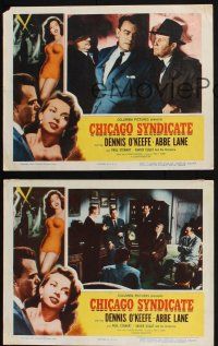 8y901 CHICAGO SYNDICATE 3 LCs '55 sexy Abbe Lane, Dennis O'Keefe, the inside story!
