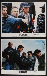 8y141 COLORS 8 LCs '88 Sean Penn & Robert Duvall as cops, candid image of director Dennis Hopper!