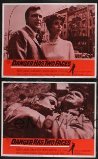 8y156 DANGER HAS TWO FACES 8 LCs '67 Robert Lansing, Dana Wynter, spy that stole another man's face