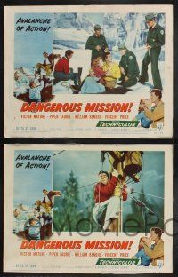 8y158 DANGEROUS MISSION 8 LCs '54 Victor Mature, William Bendix, Vincent Price, Piper Laurie!