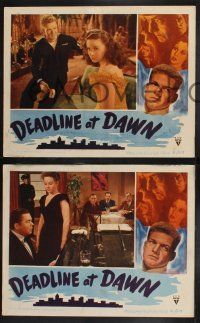 8y902 DEADLINE AT DAWN 3 LCs '46 Susan Hayward, by Clifford Odets from Cornel Woolrich's novel!
