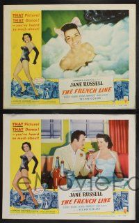 8y700 FRENCH LINE 7 LCs '54 Howard Hughes, sexy Jane Russell in France, Gilbert Roland!
