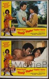 8y852 FRIDAY FOSTER 4 LCs '76 images and art of sexiest Pam Grier, Yaphet Kotto, Carl Weathers!