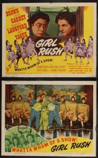 8y250 GIRL RUSH 8 LCs '44 Wally Brown, Alan Carney, Frances Langford & sexy showgirls!