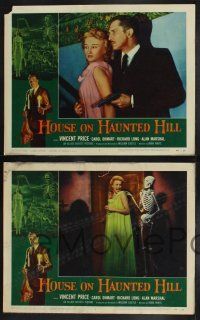 8y290 HOUSE ON HAUNTED HILL 8 LCs '59 William Castle, Vincent Price, classic horror images!