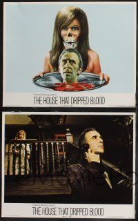 8y291 HOUSE THAT DRIPPED BLOOD 8 LCs '71 Christopher Lee, Peter Cushing, includes great art card!