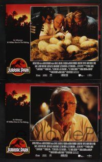8y336 JURASSIC PARK 8 LCs '93 Spielberg, Richard Attenborough, Laura Dern, Jeff Goldblum, dinosaurs