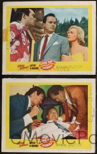 8y916 KISS ME DEADLY 3 LCs '55 Ralph Meeker as Mickey Spillane's Mike Hammer, Robert Aldrich noir!