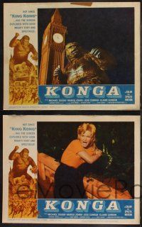 8y706 KONGA 7 LCs '61 giant angry ape terrorizes city, not since King Kong!