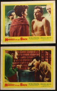 8y755 MONKEY ON MY BACK 6 LCs '57 Cameron Mitchell chooses a woman over dope, Dianne Foster!