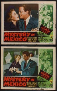 8y929 MYSTERY IN MEXICO 3 LCs '48 Robert Wise, William Lundigan, White, Jose Torvay vs. Walter Reed!