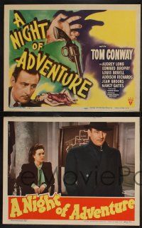 8y451 NIGHT OF ADVENTURE 8 LCs '44 Tom Conway, Audrey Long, Edward Brophy!