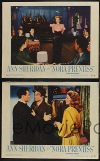8y871 NORA PRENTISS 4 LCs '47 cool images of sexy nightclub singer Ann Sheridan & Kent Smith!